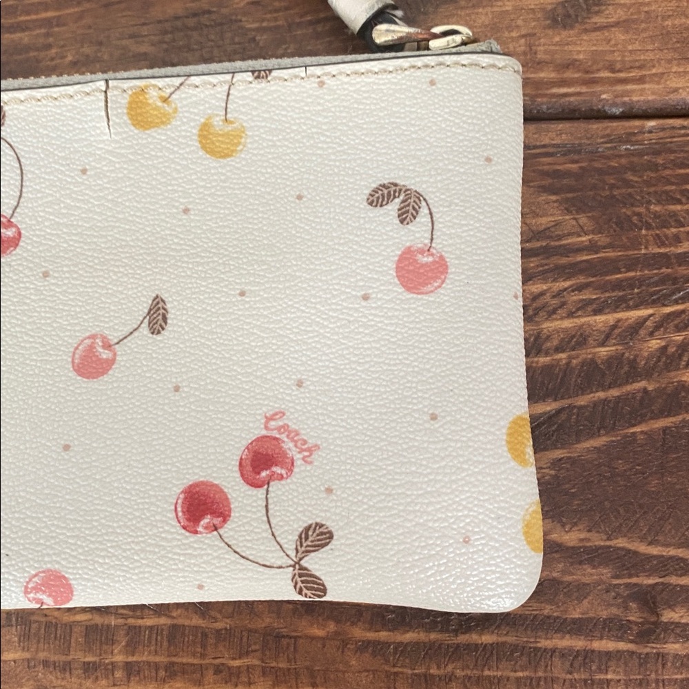 Coach Cherry Leather Wallet Wristlet - Picture 9 of 15